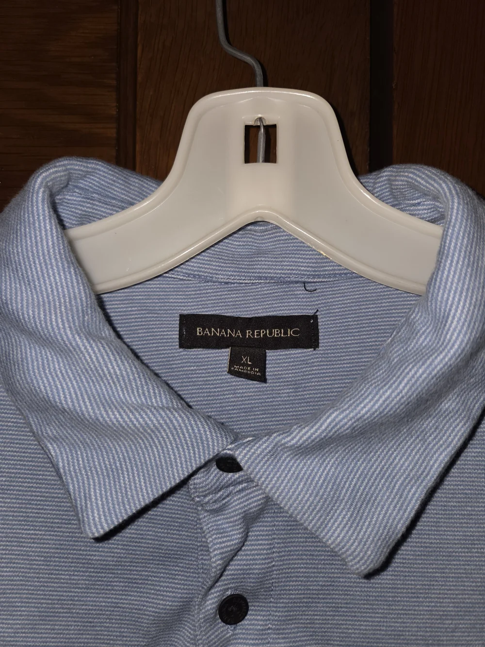 XL 100% Cotton Banana Republic Light Blue Polo Shirt